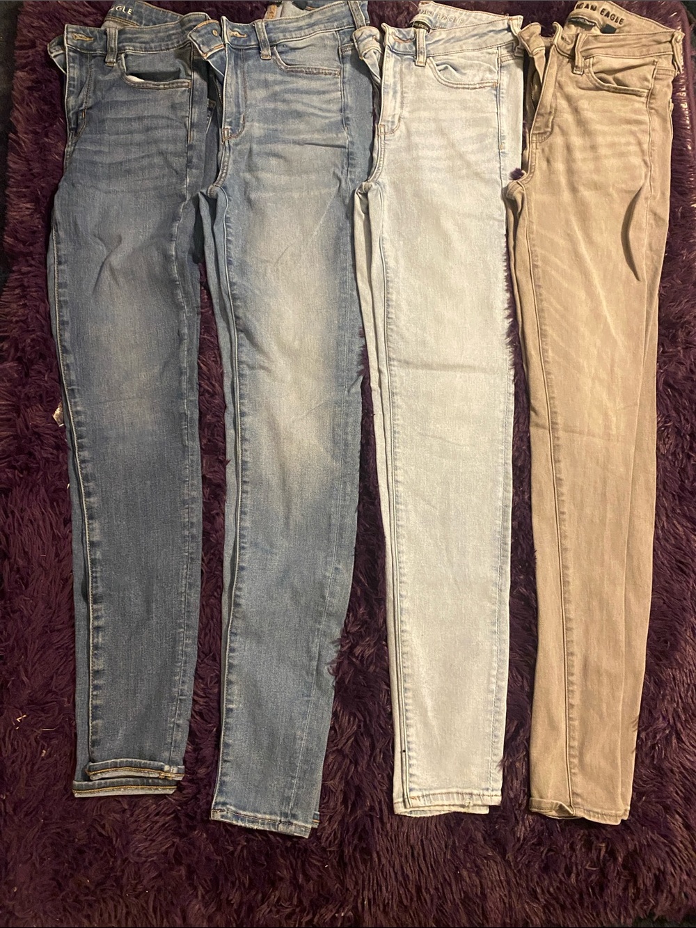 Four Slim Fit Jeans Bundle - Blue, Light Blue, Light Wash, Grey - Picture 2 of 6